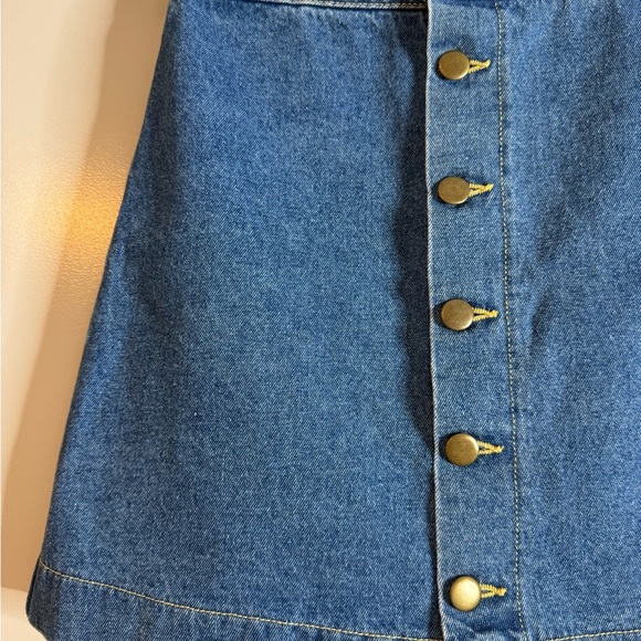 American Apparel Denim A-line Button-Front Skirt - Picture 2 of 10
